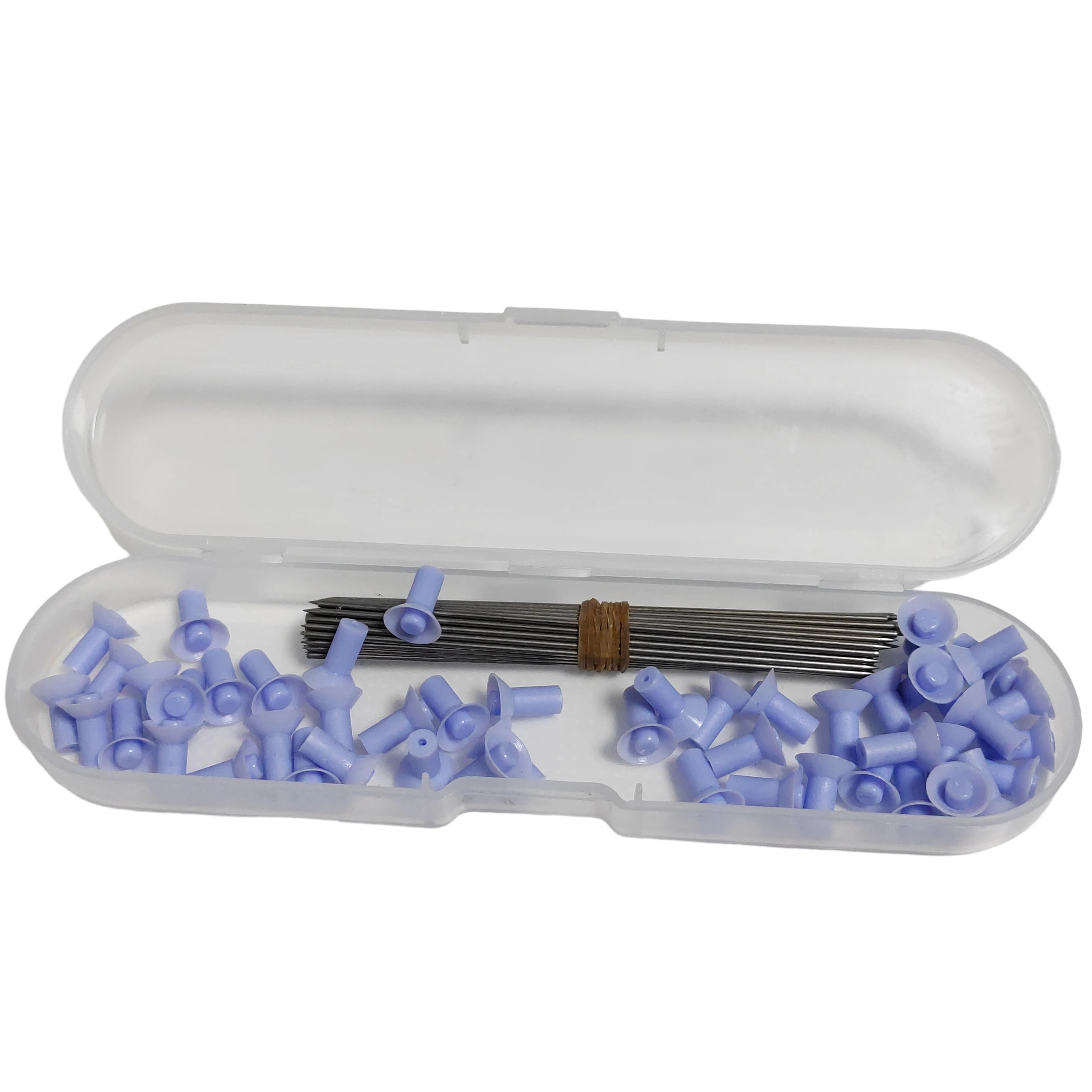 50 Uds. Agujas de dardos de acero moradas de 10cm de longitud con tapa de goma para exteriores e interiores, equipo de combustible de entretenimiento para pipa de calibre 40 - imagen 2