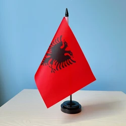 14x21cm Escritorio de oficina Bandera de Albania Banner nacional de país de Albania