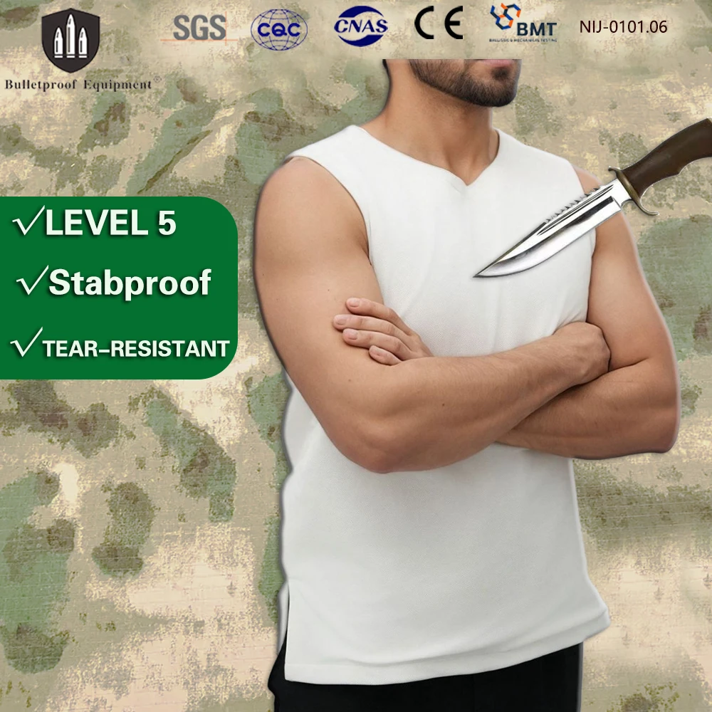 Chaleco a prueba de puñaladas de autodefensa SGS nivel 5, suave ocultable debajo de la camisa, protección táctica de supervivencia antipuñaladas ligera - imagen 2