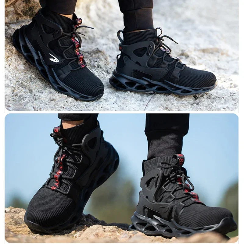 Zapatos de seguridad para el trabajo para hombre, zapatillas de trabajo antipinchazos, zapatos de trabajo firmes de alta calidad, botas ligeras para hombre, botas de seguridad - imagen 5
