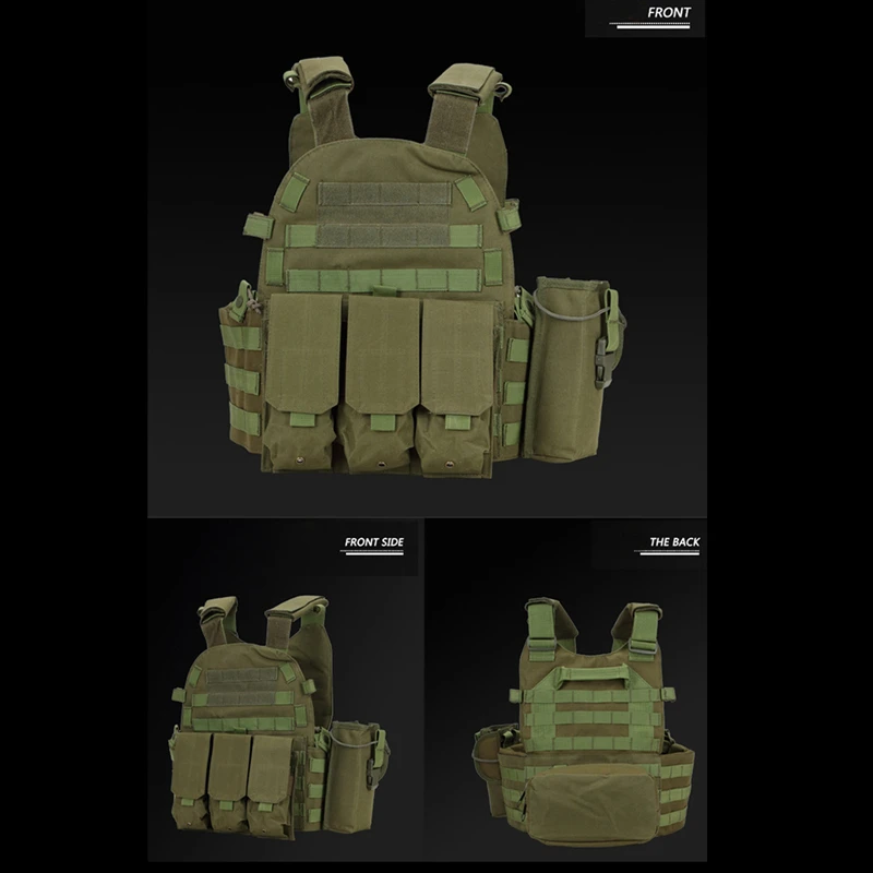 Chaleco Modular de camuflaje Molle para hombre, ropa de combate táctico de nailon, Multicam, para caza al aire libre, 6094 - imagen 2