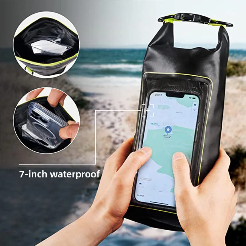 Bolsa seca impermeable con pantalla táctil para kayak, senderismo y surf - imagen 3