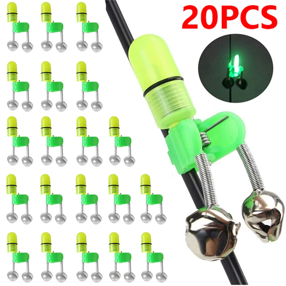 Alarma de picada LED con campanas dobles para pesca nocturna