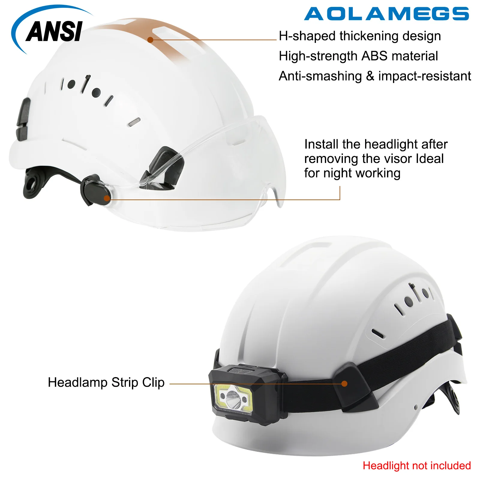 Casco de seguridad, gafas, casco duro de construcción para escalada, casco protector para montar, cascos de rescate para trabajo al aire libre, gorro de trabajo ABS - imagen 5