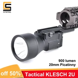 Linterna KLESCH 2U de 900 lúmenes K1 K1S KLESCH-2P luz LED blanca brillante lámpara táctica de explorador WADSN con montaje extensible de riel de 20mm