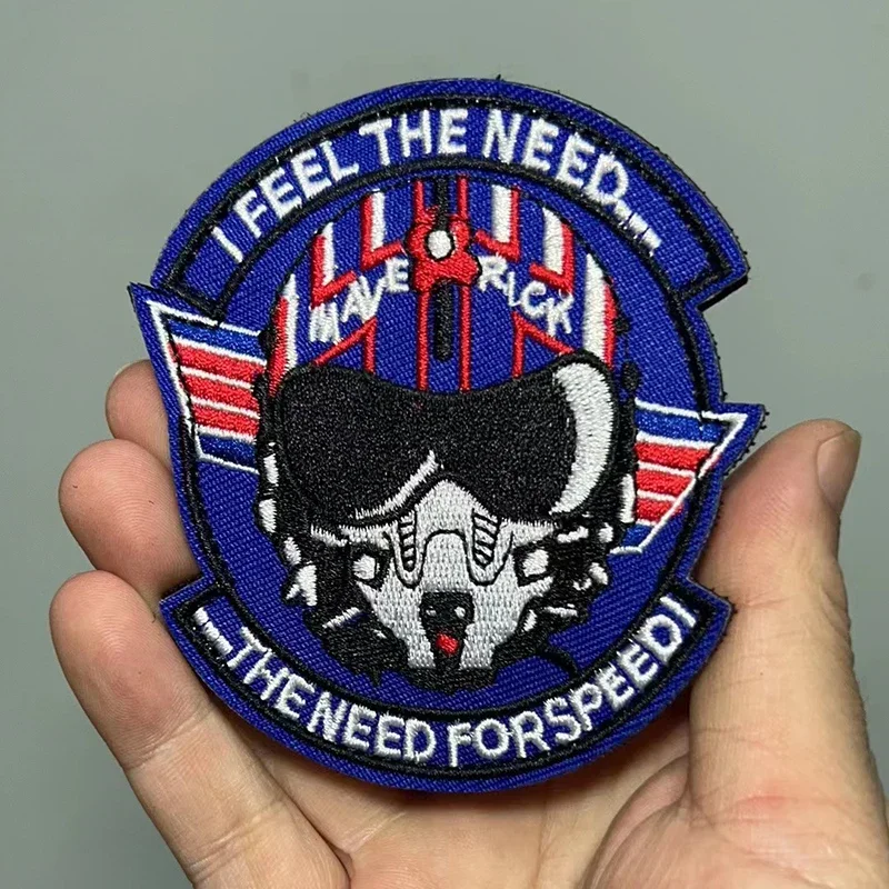 Parches de pistola superior, chaqueta voladora, conjunto completo de insignia de parche de gancho y bucle bordado, brazalete de moral de ventilador militar, insignia de pistola superior de EE. UU. - imagen 5