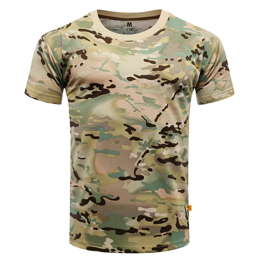 Camisa de combate de camuflaje para hombre, camiseta táctica de manga corta de secado rápido, camisas de camuflaje para caza al aire libre, camiseta militar del ejército - imagen 4