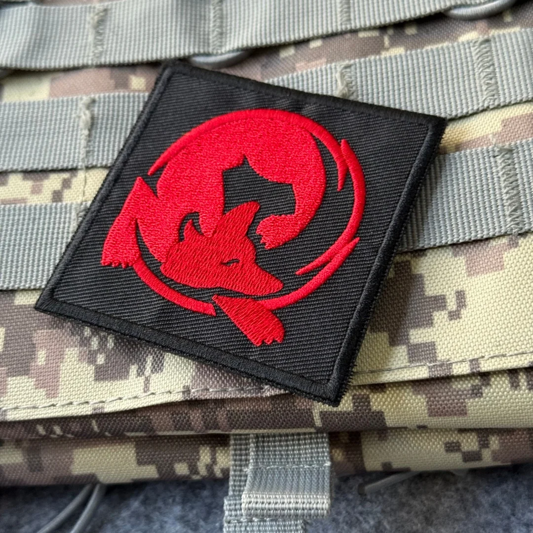 Parches de gancho y bucle impresos bordados de zorro para ropa insignia de moral táctica brazalete militar mochila apliques pegatina - imagen 4