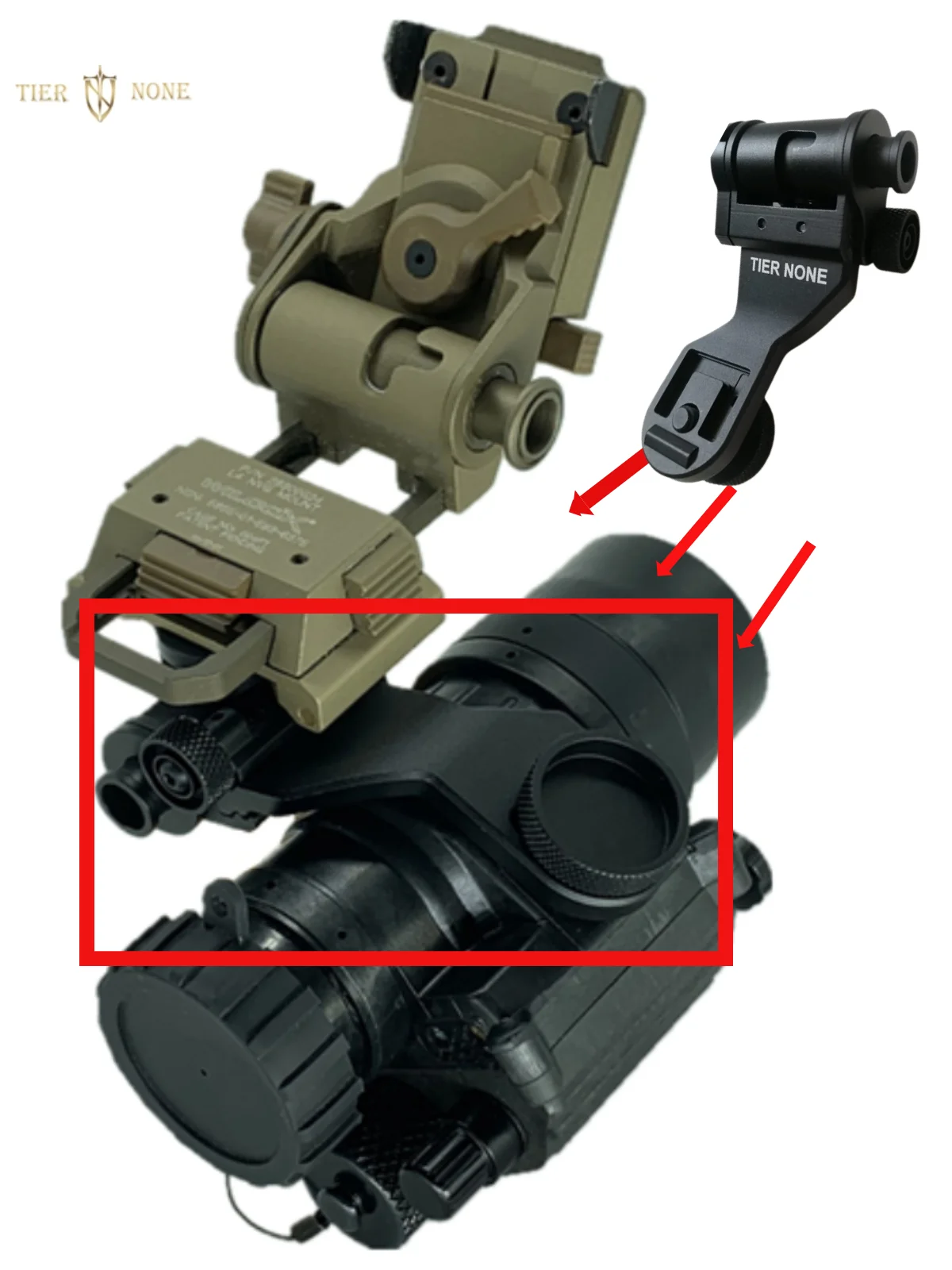 Soporte de brazo táctico de Metal para Airsoft Paintball, soporte de montaje NVG para gafas de visión nocturna AN/PVS14 - imagen 2