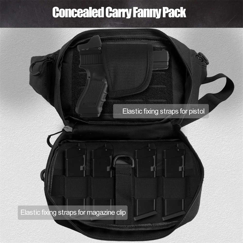 Funda táctica para pistola riñonera oculta con portacargadores - imagen 2