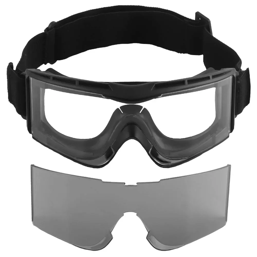 Gafas tácticas al aire libre, gafas de tiro Airsoft para caza, gafas a prueba de polvo para ciclismo de motocicleta con lentes transparentes/negras/amarillas - imagen 3