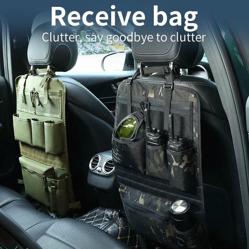Organizador multifuncional para coche, bolsa colgante de almacenamiento de camuflaje, bolsa de almacenamiento para respaldo de asiento, accesorios interiores, 1 unidad