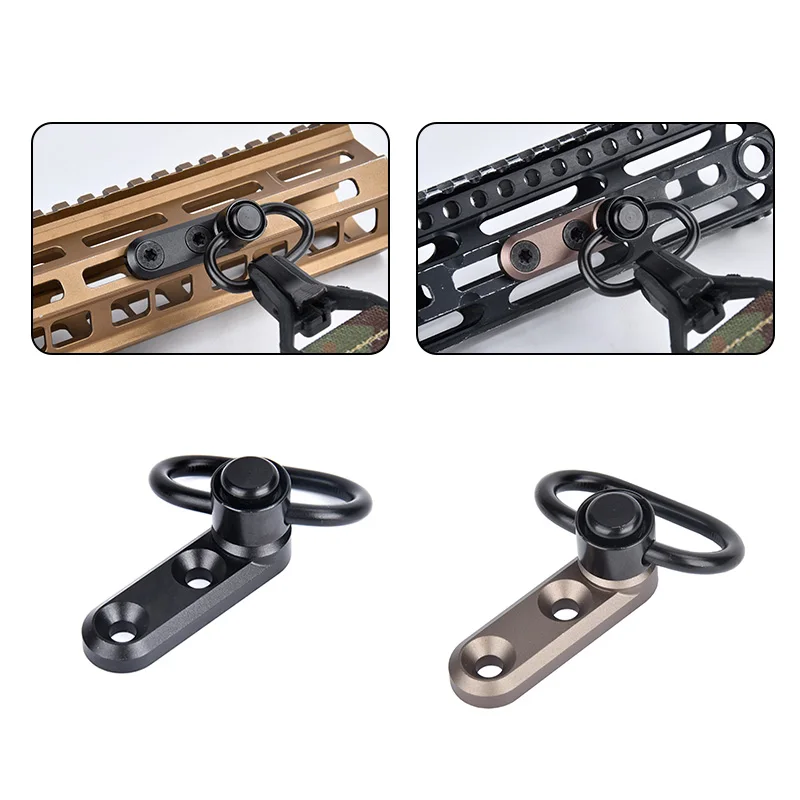 WADSN-Soporte de eslinga QD de Metal táctico, compatible con riel MLOK KEYMOD M4 AR15, Base montada, hebilla de correa giratoria, botón de liberación rápida para caza - imagen 4