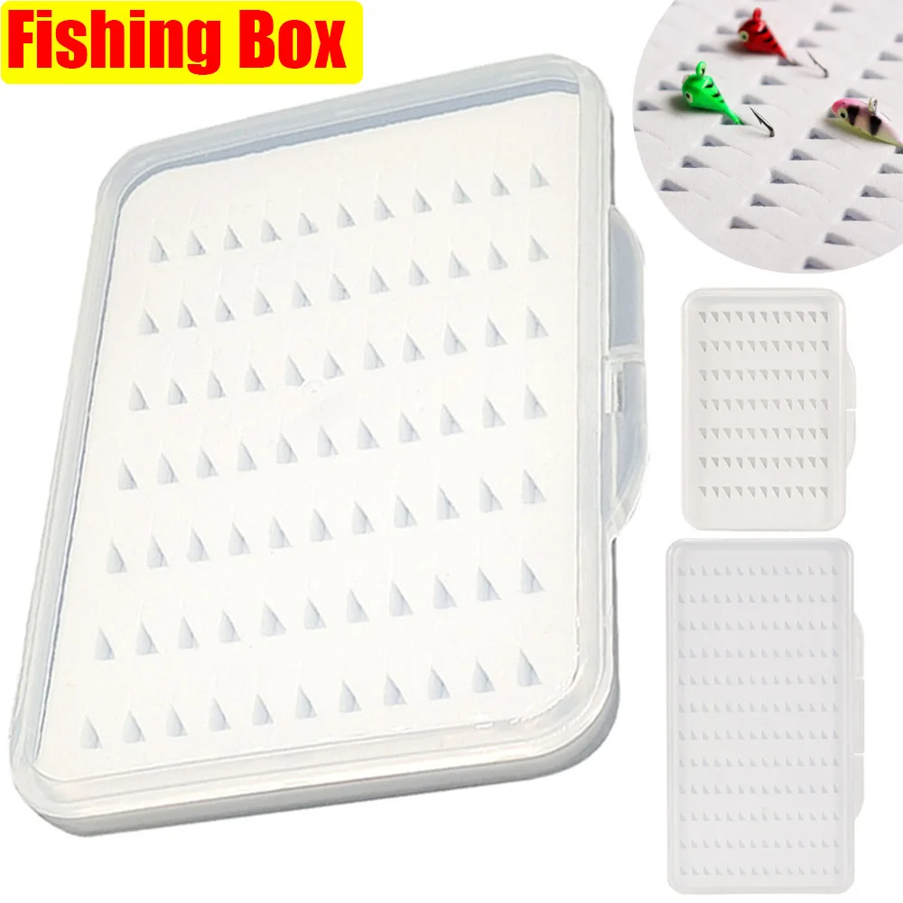 Caja transparente para señuelos de pesca S/M/L, caja delgada de espuma impermeable para señuelos, anzuelo para cebo de pesca con mosca, aparejos de trucha, contenedor de almacenamiento - imagen 2