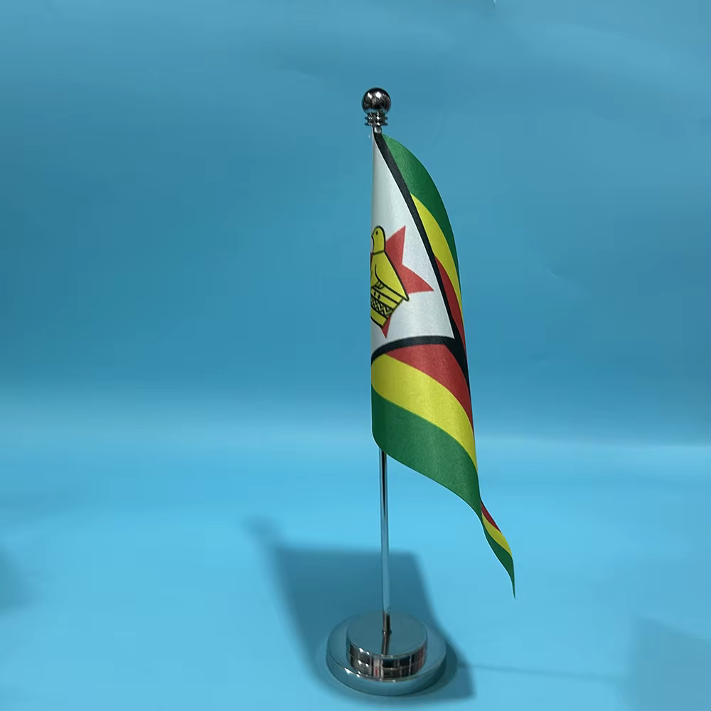 Bandera de escritorio Zimbabue en poliéster para oficina y decoración - imagen 4