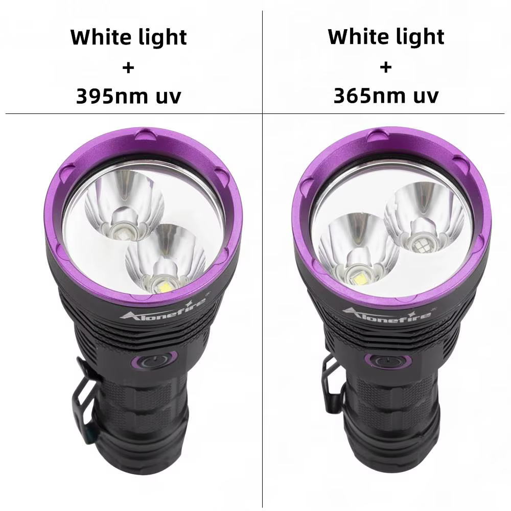 Linterna táctica UV luz blanca recargable USB para exteriores - imagen 2