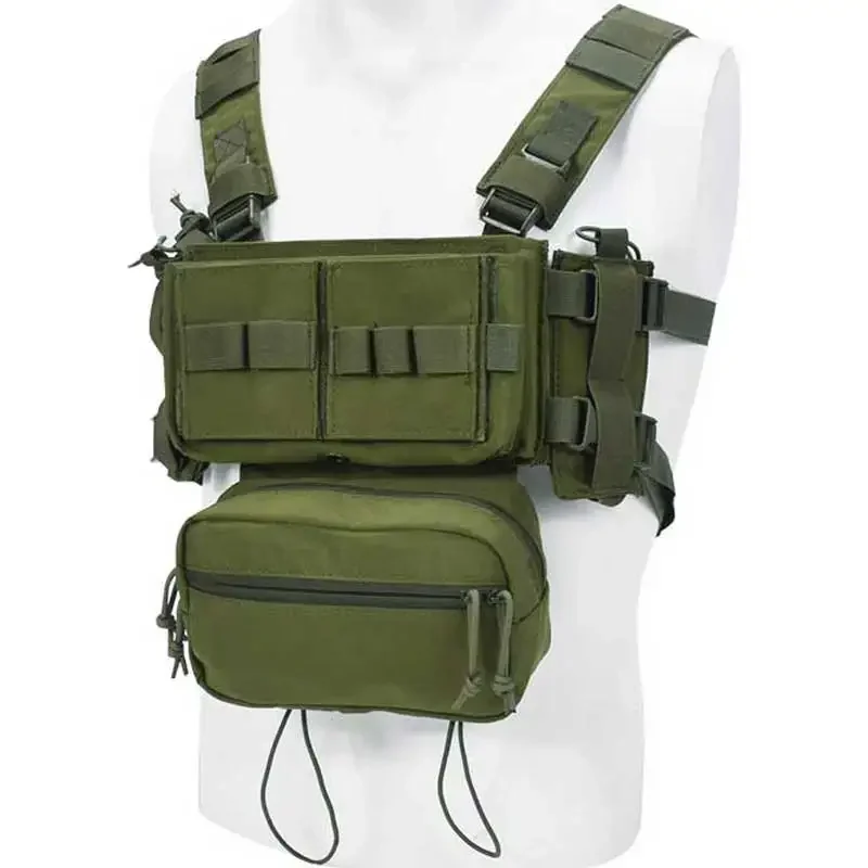 MK3-Chaleco táctico para el pecho, minichaleco MOLLE de caza Airsoft, para trabajo al aire libre, portador de combate militar, con bolsa para revistas - imagen 4