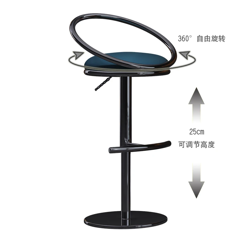 Silla de Bar de estilo de diseñador, asiento giratorio Simple y moderno de acero inoxidable, Banco de Bar, silla de isla para el hogar - imagen 4