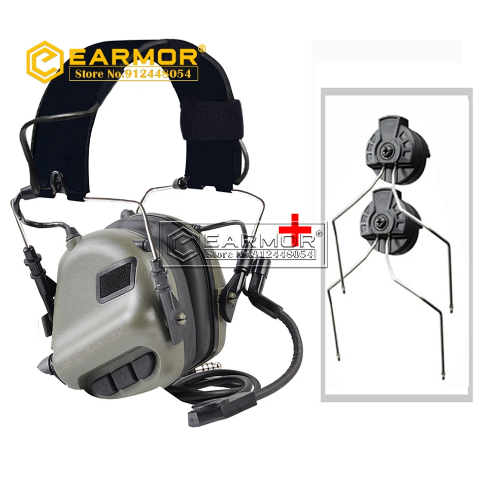 EARMOR M32 MOD4 auriculares tácticos para casco con riel Picatinny