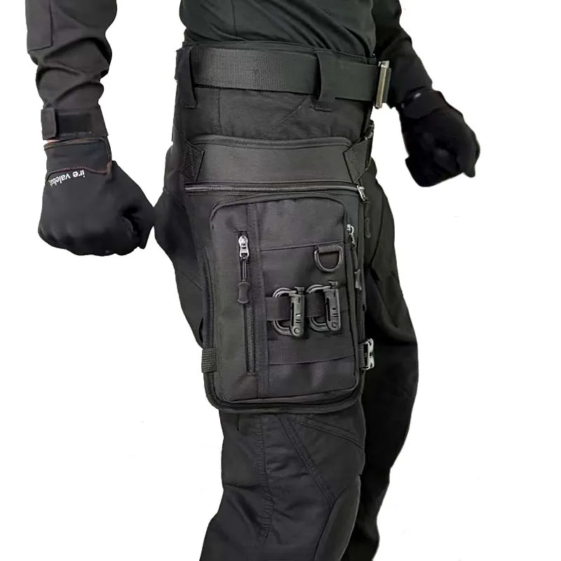 Bolsa táctica para pierna de ciclismo al aire libre, bolsa para pierna de escalada de montaña, bolso para motocicleta para hombre, bolso cruzado informal - imagen 5