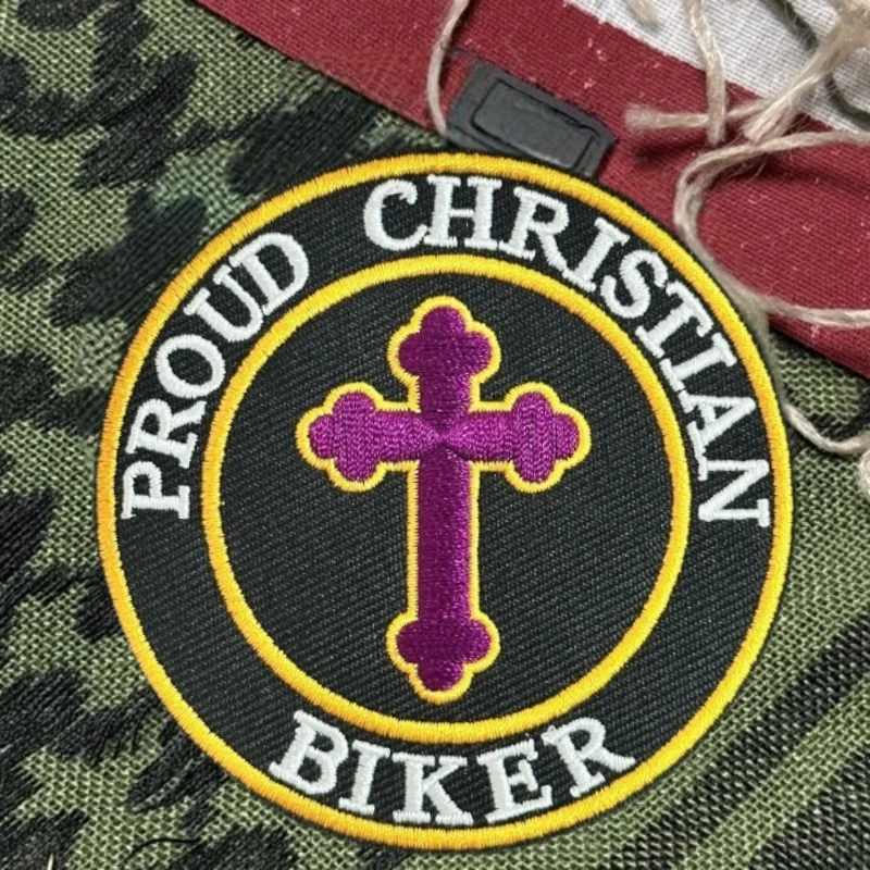 Parche bordado de cruz de Jesús, chaleco táctico, gancho y bucle, sombrero, insignia de moral, mochila, pegatinas decorativas, parches para brazalete para ropa - imagen 4