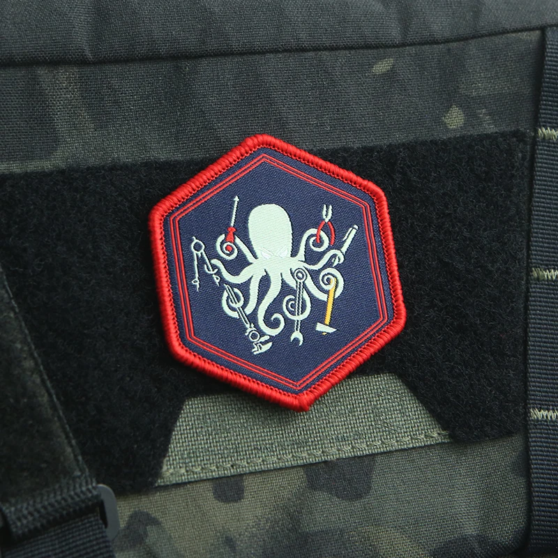 Parche bordado de pulpo, insignia táctica, brazalete para chaleco, bolsa, decoración de ropa - imagen 2