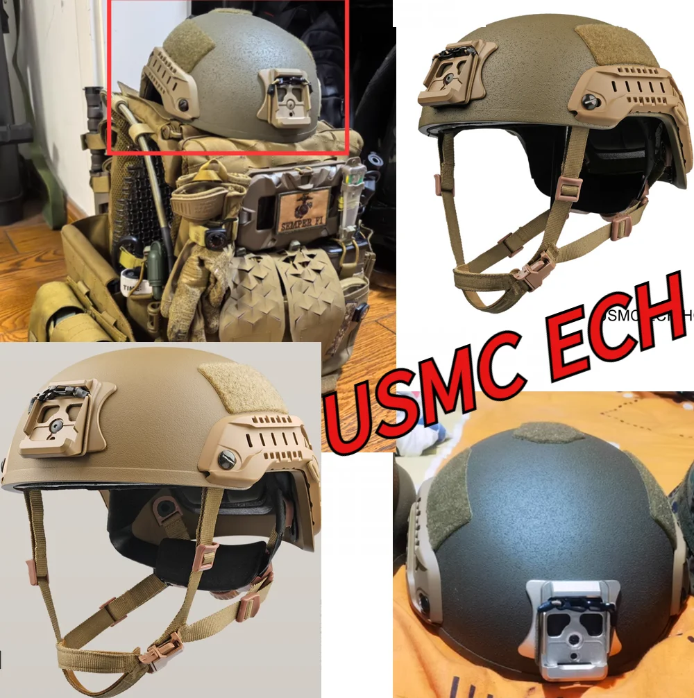 USMC nuevo casco protector de combate ECH fibra de vidrio/ABS versión de acción casco de paintball de caza MICH2001