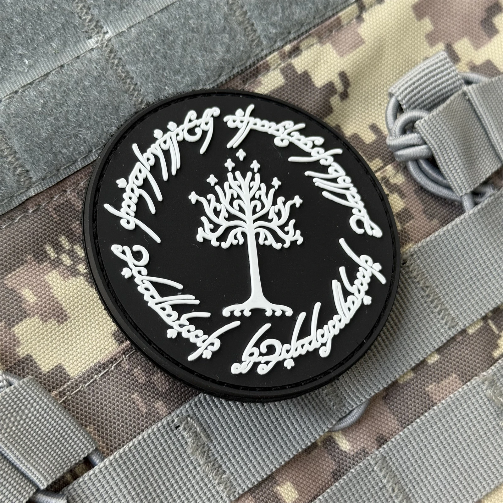 Insignia de moral táctica de árbol de Gondor Chevron, parche de PVC para ropa, parches militares con gancho y bucle, apliques adhesivos para mochila - imagen 3