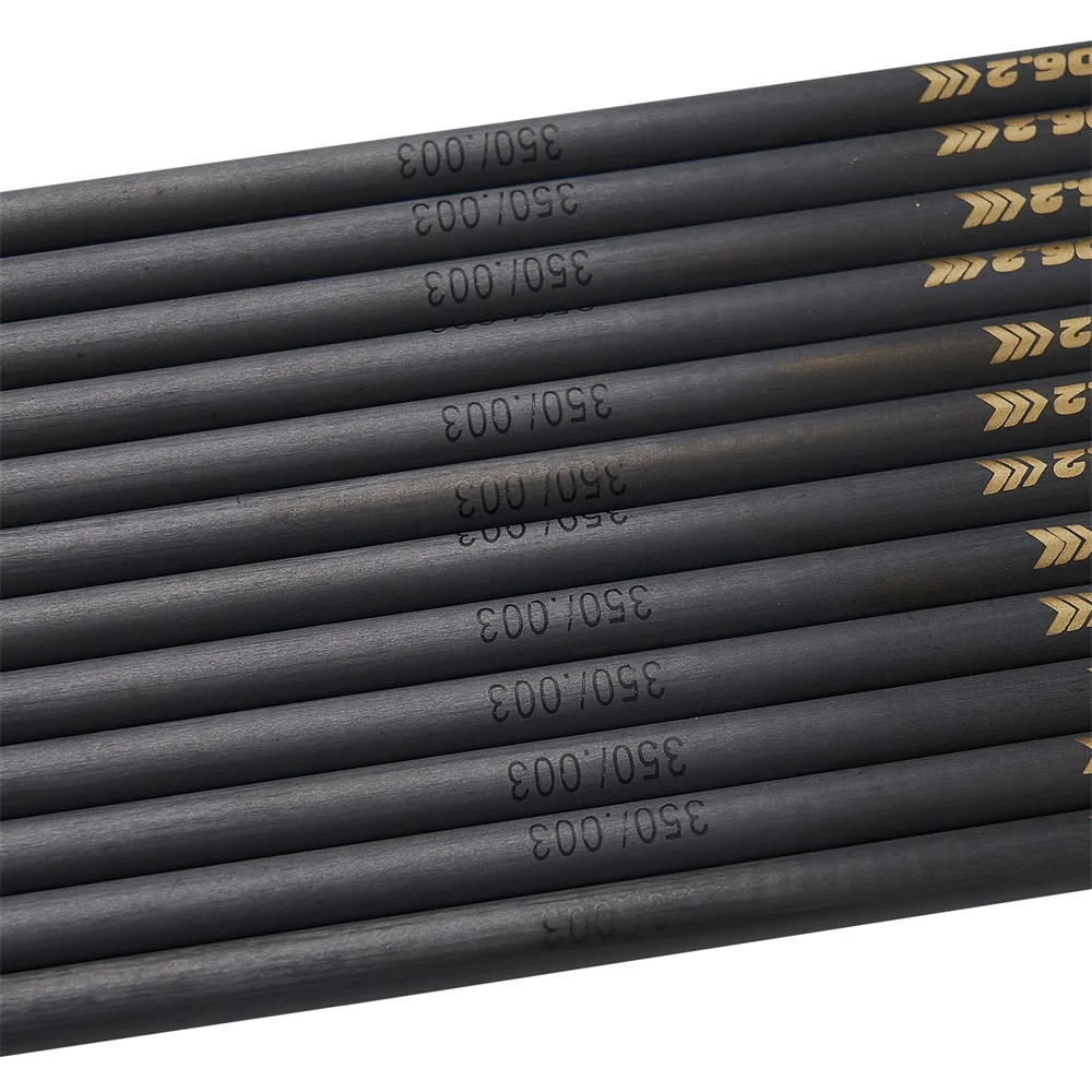 6/12/24 Uds flecha de carbono puro columna vertebral 300 350 400 500 600 ID 6,2mm para caza al aire libre tiro arco compuesto recurvo - imagen 5