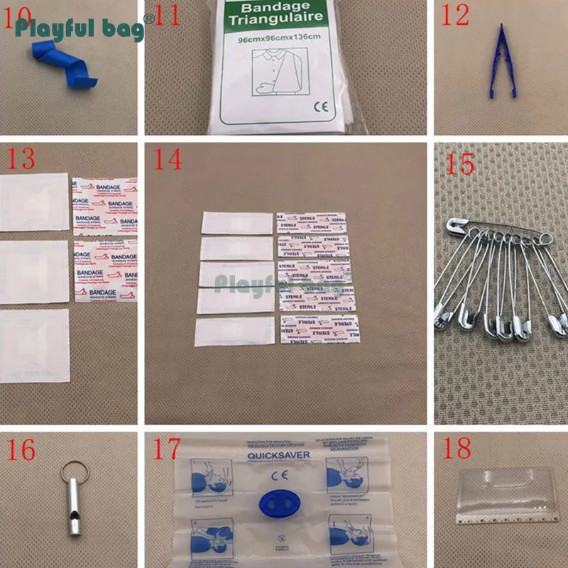 Kit de primeros auxilios de 19 piezas, bolsa médica táctica MOLLE, bolsa de emergencia, torniquete, viaje, Camping, caza, Kits de supervivencia, AVA188 - imagen 5