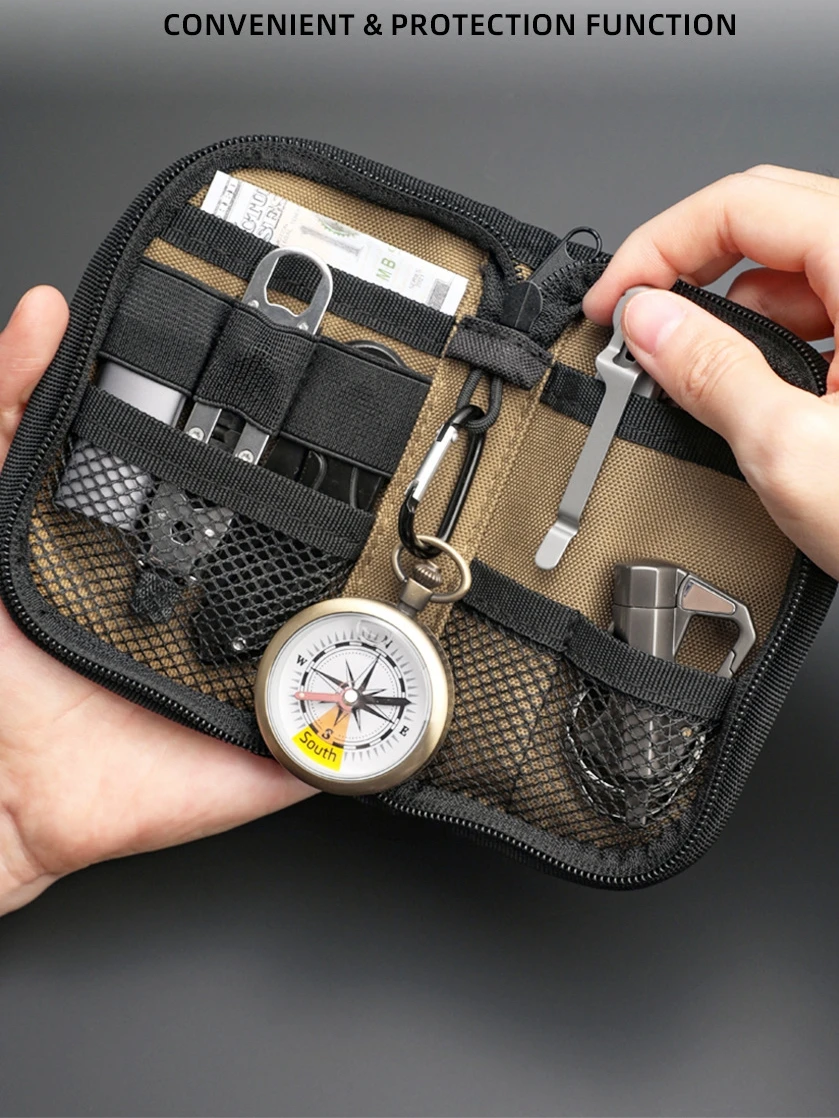 Bolsa táctica EDC, organizador de bolsillo para herramientas EDC para hombre, bolsa organizadora de bolsillo con 7 bolsillos, bolsa para llaves de utilidad al aire libre - imagen 3