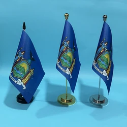 BANDERA DE SKY Escritorio de oficina Bandera pequeña de Nueva York Bandera de mesa de poliéster de 14x21 cm Estatal de EE. UU. Bandera de Nueva York Adornos de escritorio Banderas
