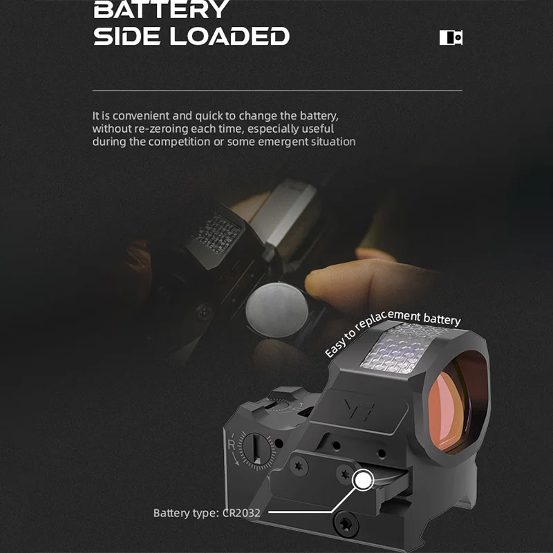 Óptica vectorial Frenzy-X 1X19X26 mira de punto rojo energía Solar huella de Moj multiretícula 7075-T6 Sensor de movimiento de aluminio mira réflex - imagen 3