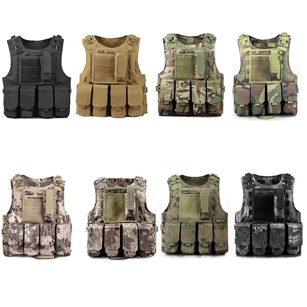 Chaleco táctico militar para caza, portador de placa Molle, cargador, Airsoft, Paintball CS, protector ligero para exteriores, Oxford 600D - imagen 4