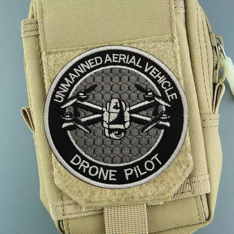 Parche bordado de piloto de Dron, pegatina para ropa, gancho, parches militares, apliques para mochila, insignias de moral táctica, emblema - imagen 4