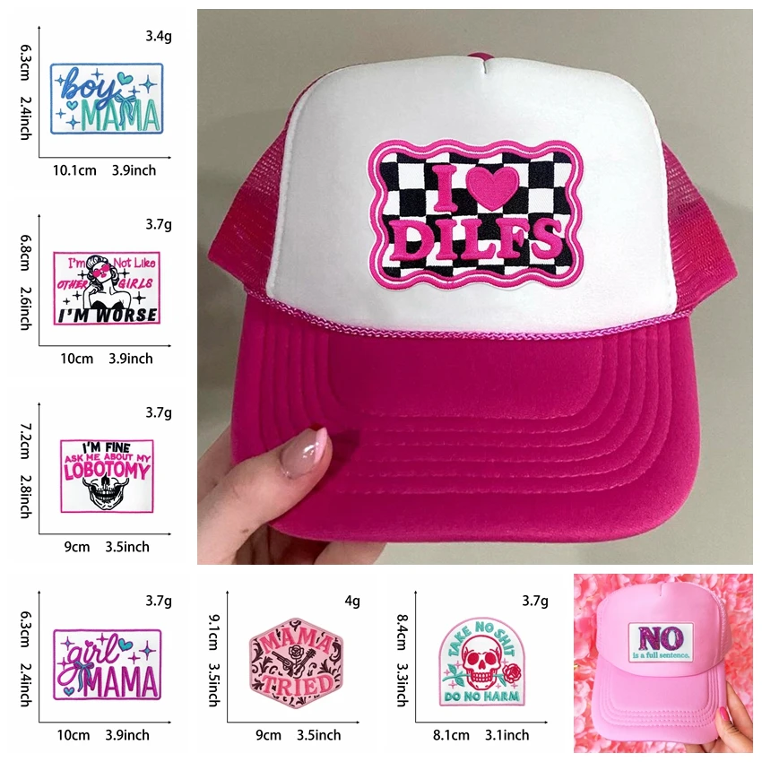 5 uds venta al por mayor sombreros chaquetas bordado DIY divertidas parches bordados con letras de dibujos animados para ropa parches para planchar para ropa - imagen 3