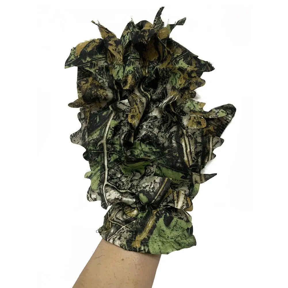 Guantes de pesca de caza de camuflaje biónico de Hojas de arce 3D, juegos CS, combate, Cosplay, piel fina, fotografía de jungla, guantes transpirables - imagen 5