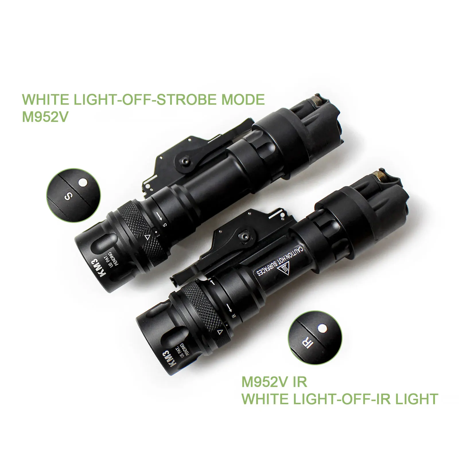 SOTAC-GEAR-linterna táctica M952V IR/LED, luz de explorador de caza con doble salida, con montaje QD, compatible con riel Picatinny de 20mm - imagen 4