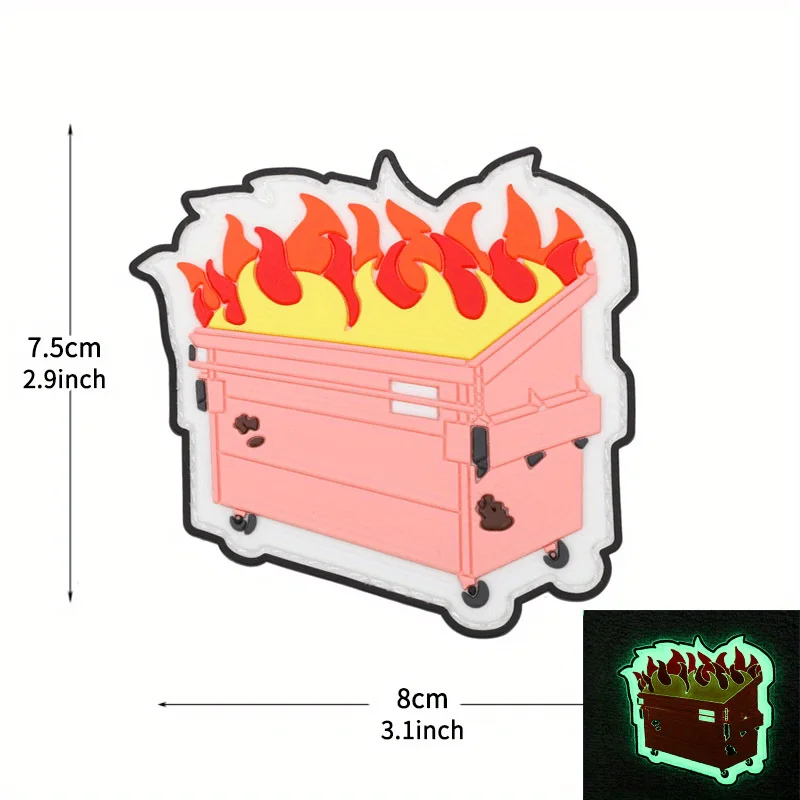 Parche de goma suave de PVC para cubo de basura, sombreros con gancho y bucle, sello moral, pegatina para mochila al aire libre, parches decorativos para ropa - imagen 4