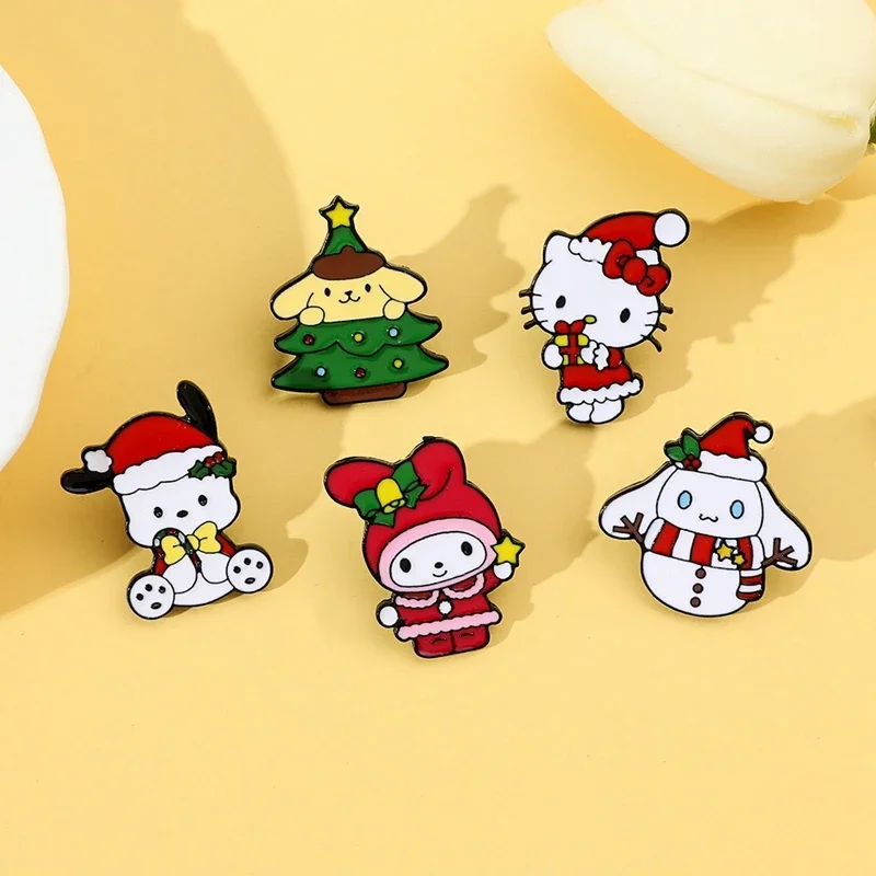 Insignia de Metal de Trio de dibujos animados, accesorios de aceite de goteo de aleación de Jade, Guigou KT, ropa de bricolaje, melodía de colección navideña - imagen 4