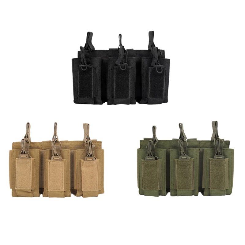 Bolsa para revistas de tres pistolas Edc de caza, accesorio para sistema Molle M4 M14 M16 AK AR GL, revista universal - imagen 4
