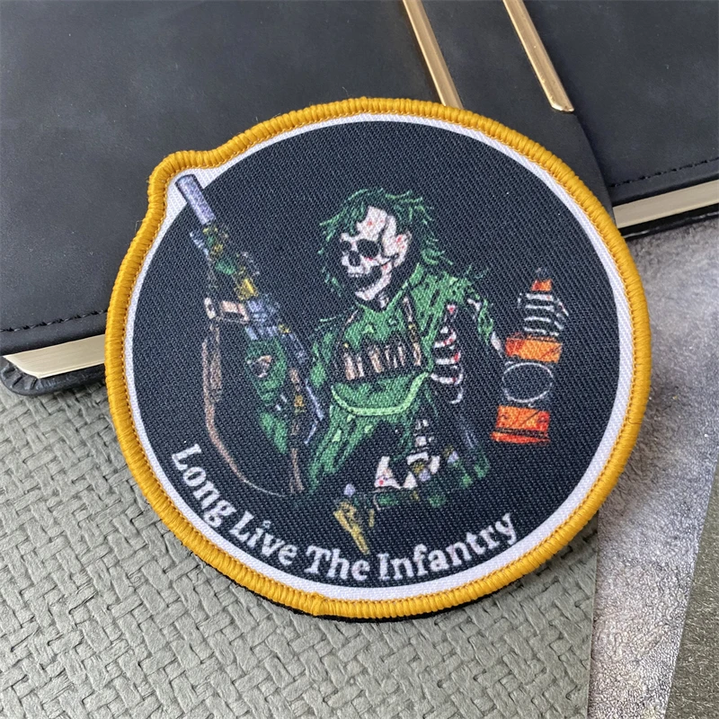 Parche táctico de Long Live The Infantry, insignia de moral de soldado de calavera, impresión de gancho y bucle, mochila militar, pegatina de muerte - imagen 4
