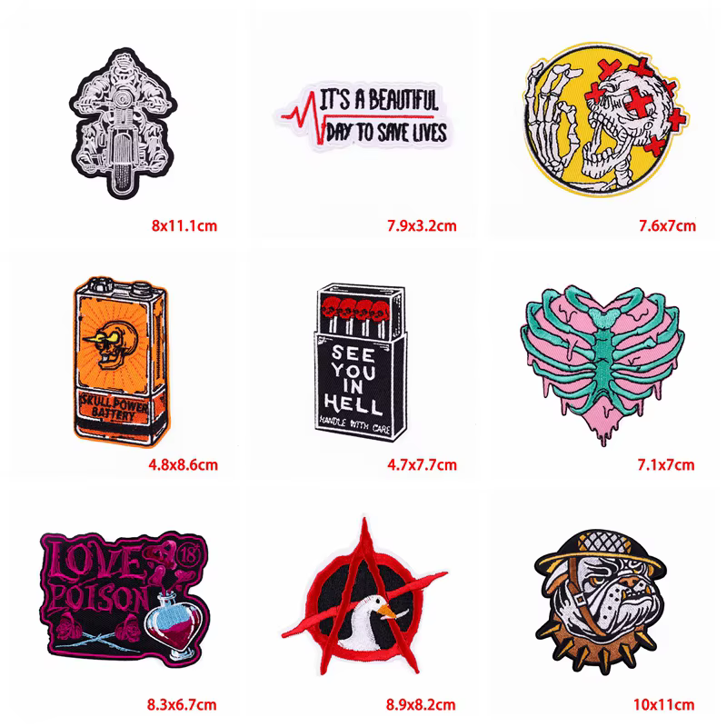 Parches termoadhesivos bordados mariposa – Estilo punk para ropa - imagen 2