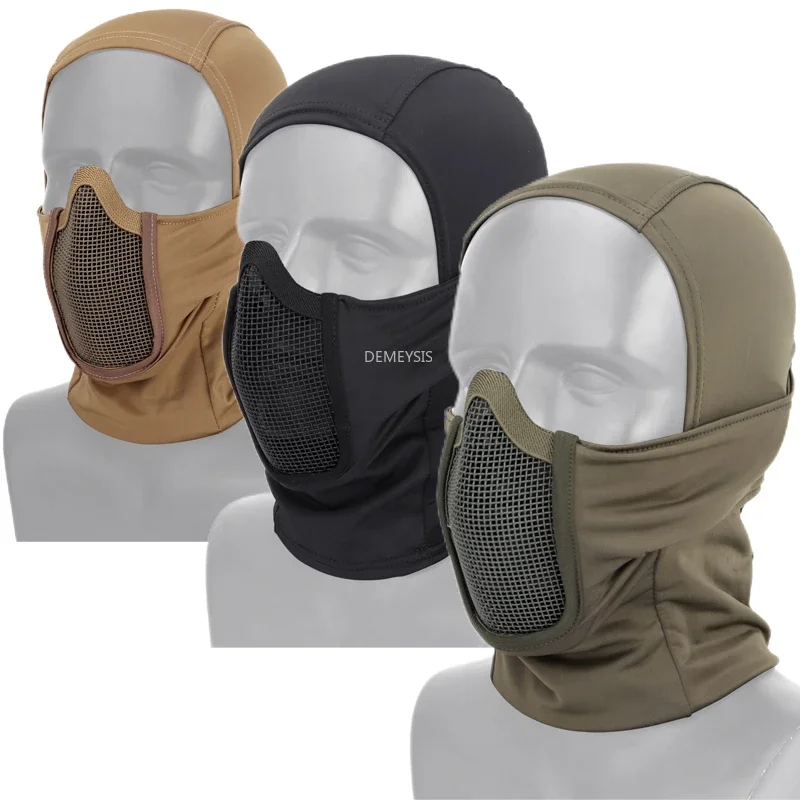 Máscara táctica de malla de cara completa, gorro de pasamontañas, Paintball, sombreros de Halloween, máscara para caza al aire libre, tiro, máscaras protectoras CS