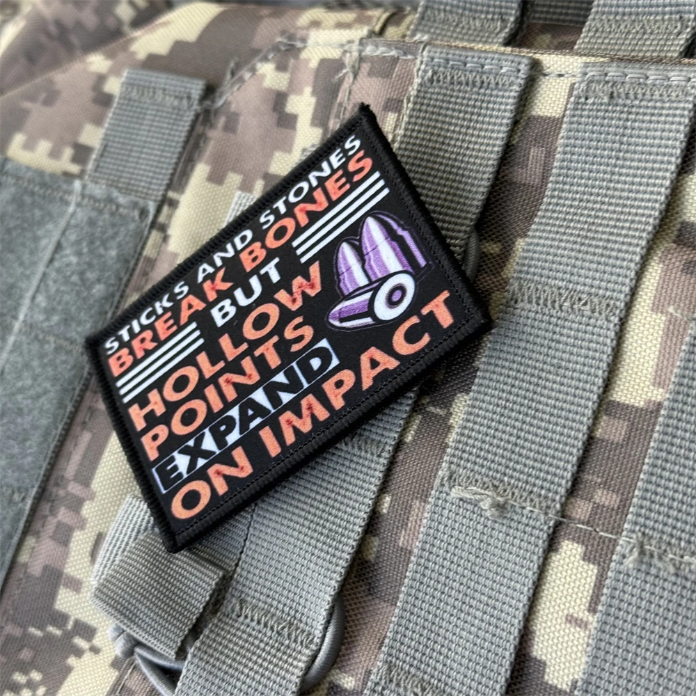 Palos y piedras, parche táctico de moral, gancho y bucle, divertido equipo personalizado Airsoft, emblema militar divertido, pegatinas impresas para mochila - imagen 5