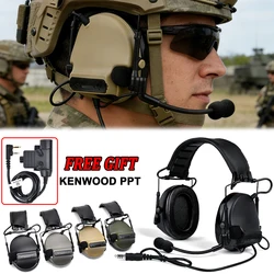 Auriculares tácticos con micrófono PTT Kenwood para tiro deportivo