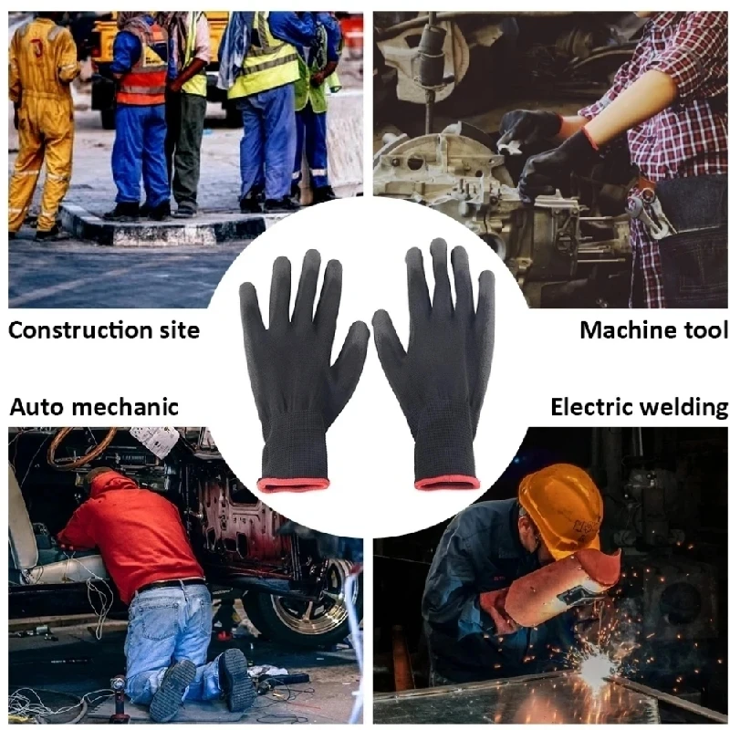 10/20/30 Pair Logo Free Polyurethane Gloves Safety Work Gloves Repair Gloves Palm Coated Gloves Carpenter Repairman Supplies - imagen 5