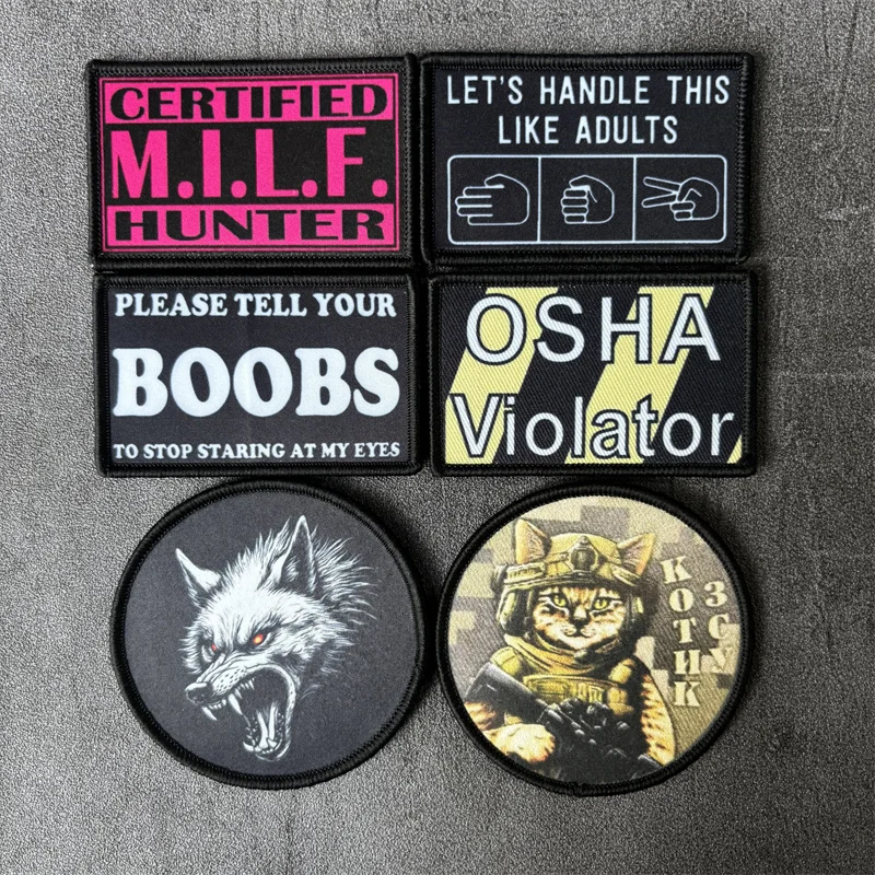 Parche estampado táctico para ropa, insignia de moral, gancho, parches militares, pegatinas para mochila, brazalete