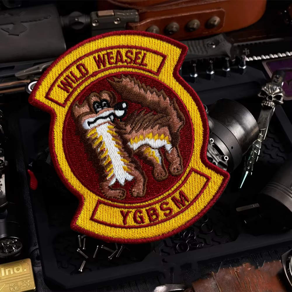 Parche táctico bordado de comadreja salvaje USAF con velcro