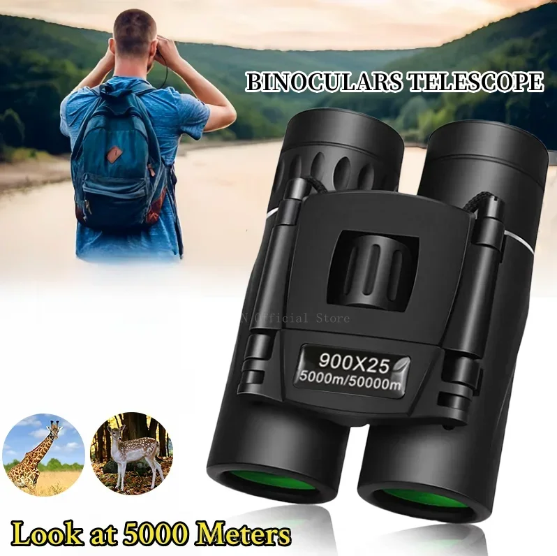 Binoculares potentes HD 900x25, Mini telescopio plegable de largo alcance de 9000M, óptica BAK4 FMC para Deportes de caza, viajes de acampada al aire libre - imagen 4